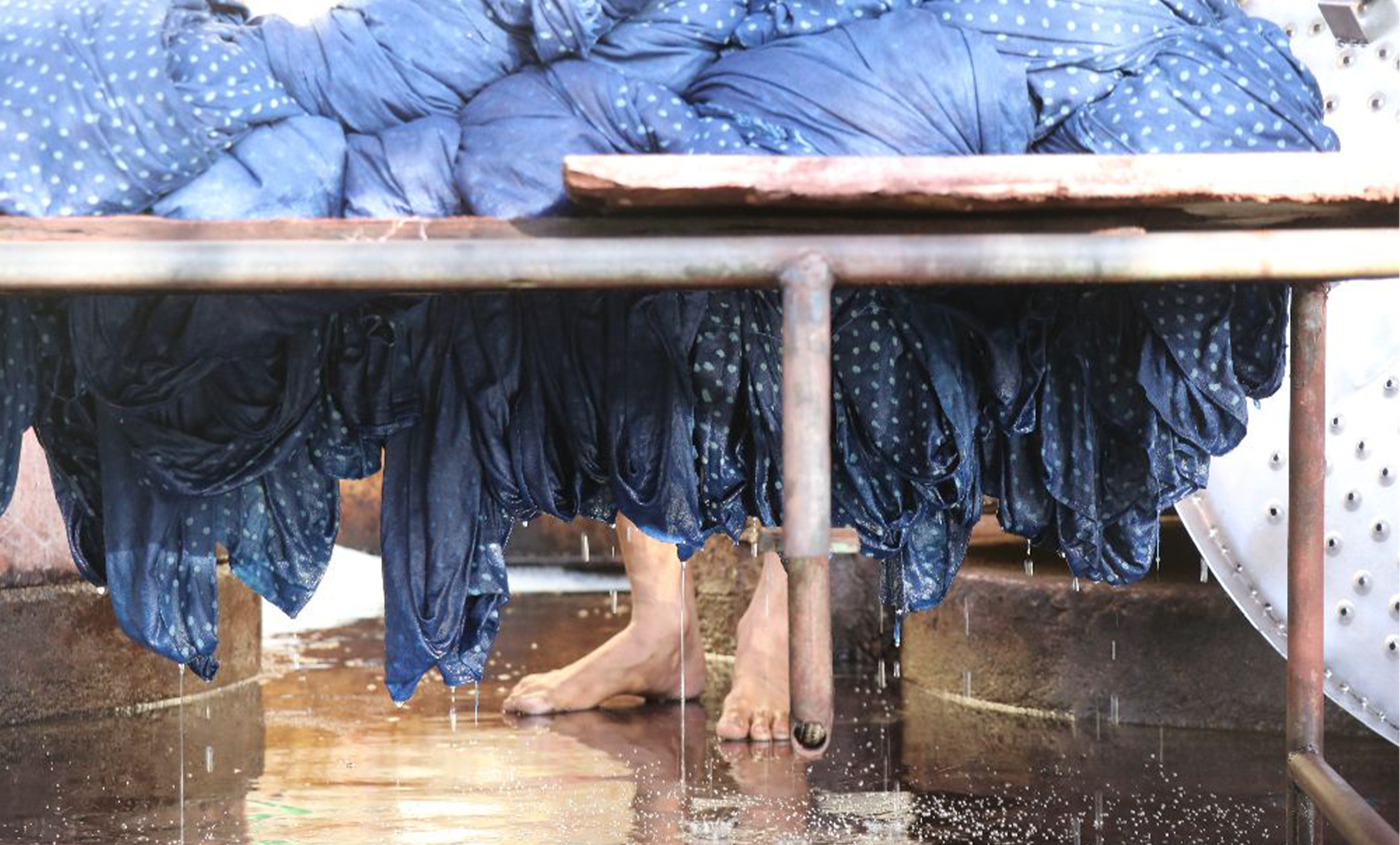 Washing removes excess dye while preserving the printed design.