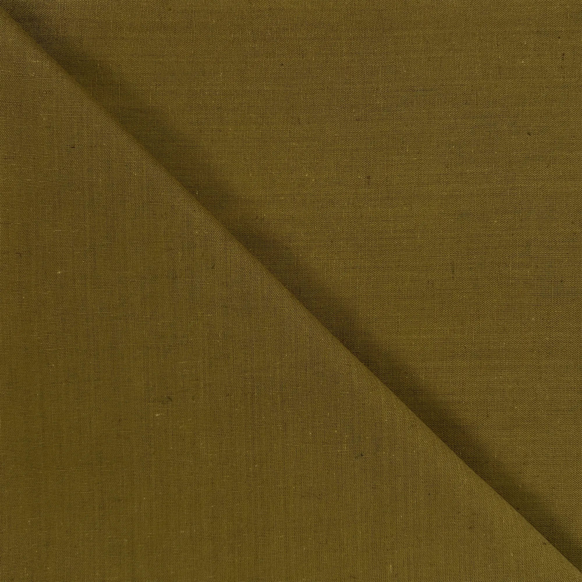 Earthy Olive Cotton Linen Fabric