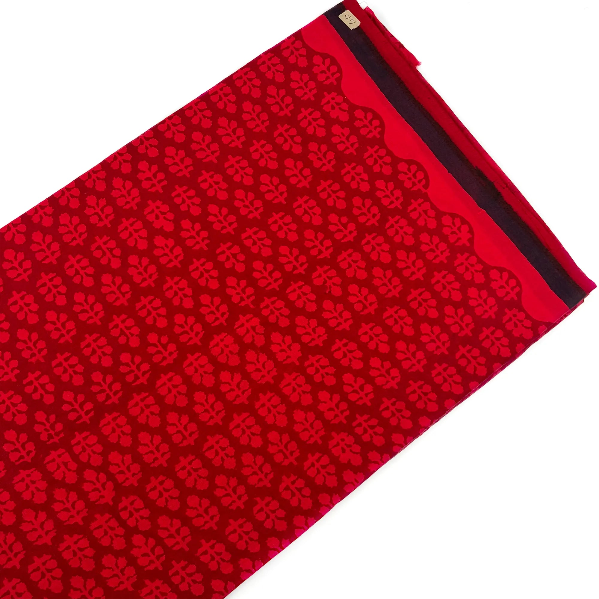 Red Clover Buti Hand Block Printed Cotton Fabric